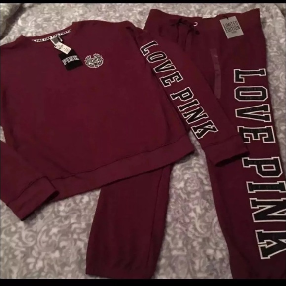 Victoria's Secret Pink Crew Sweatpants Outfit Rare Vintage